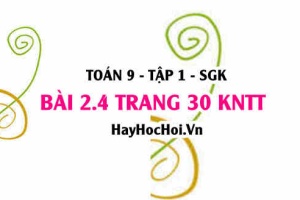 Bài 2.4 trang 30 Toán 9 tập 1 Kết nối tri thức